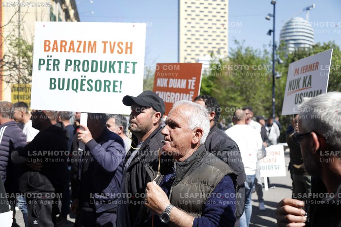 Proteste e blegtoreve ne Tirane