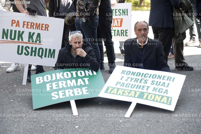 Proteste e blegtoreve ne Tirane