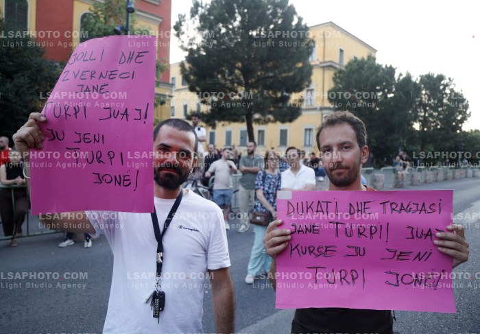 Proteste ne Tirane Pas Perplasjes se Protestuesve me Policine Private ne Zvernec
