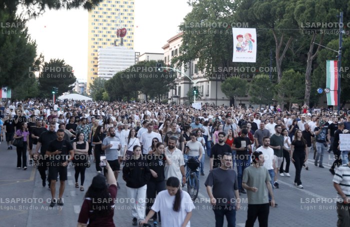 Proteste ne Tirane Pas Perplasjes se Protestuesve me Policine Private ne Zvernec