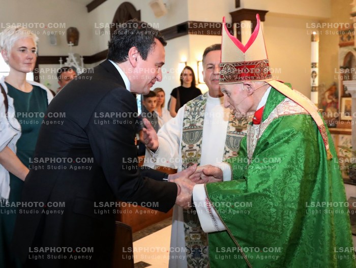ALBIN KURTI AT OUR LADY OF SHKODRA MASS IN NY