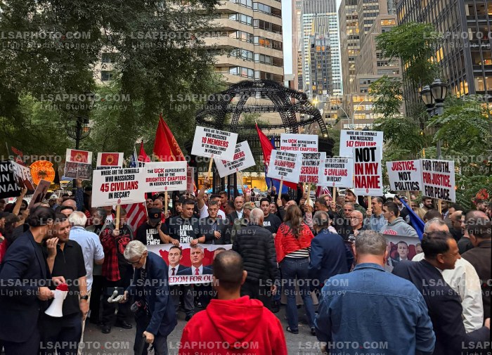 PROTEST IN SUPPORT OF KLA LEADERS NEAR THE UN HEADQUARTER