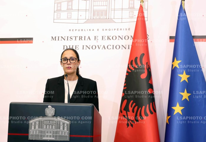 Delina Ibrahimaj Konference Shtypi per Treguesit e Ekonomise Shqiptare